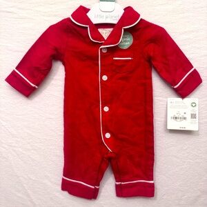 Little Planet by Carter's Baby Organic Cotton Red Pajamas New Newborn Boy Girl